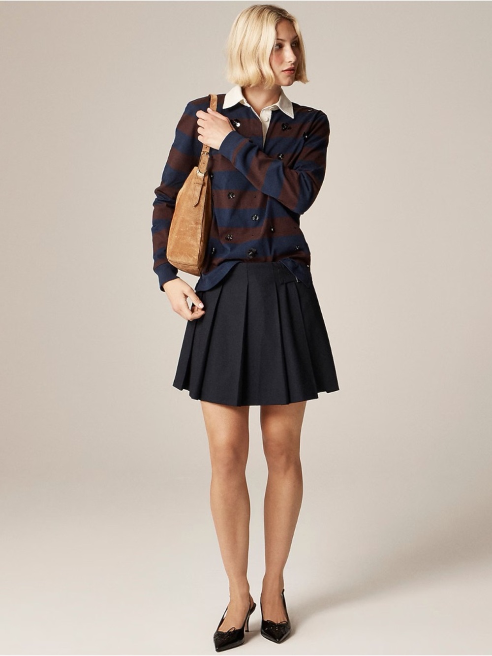 J Crew New premium-weight classic rugby shirt with embellishments